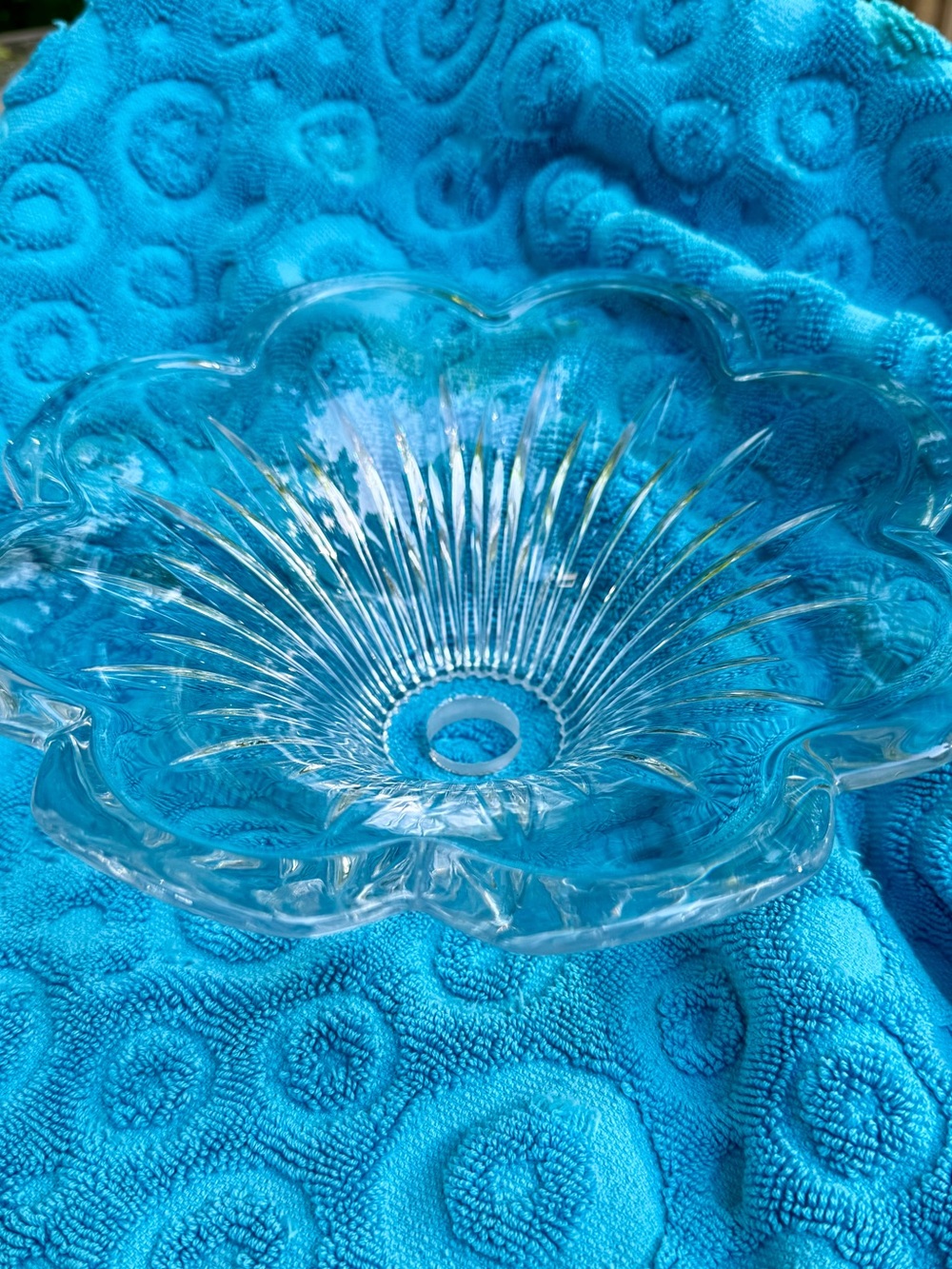 Gorgeous Glass Petal Lighting Shade, Heavy, unsigned